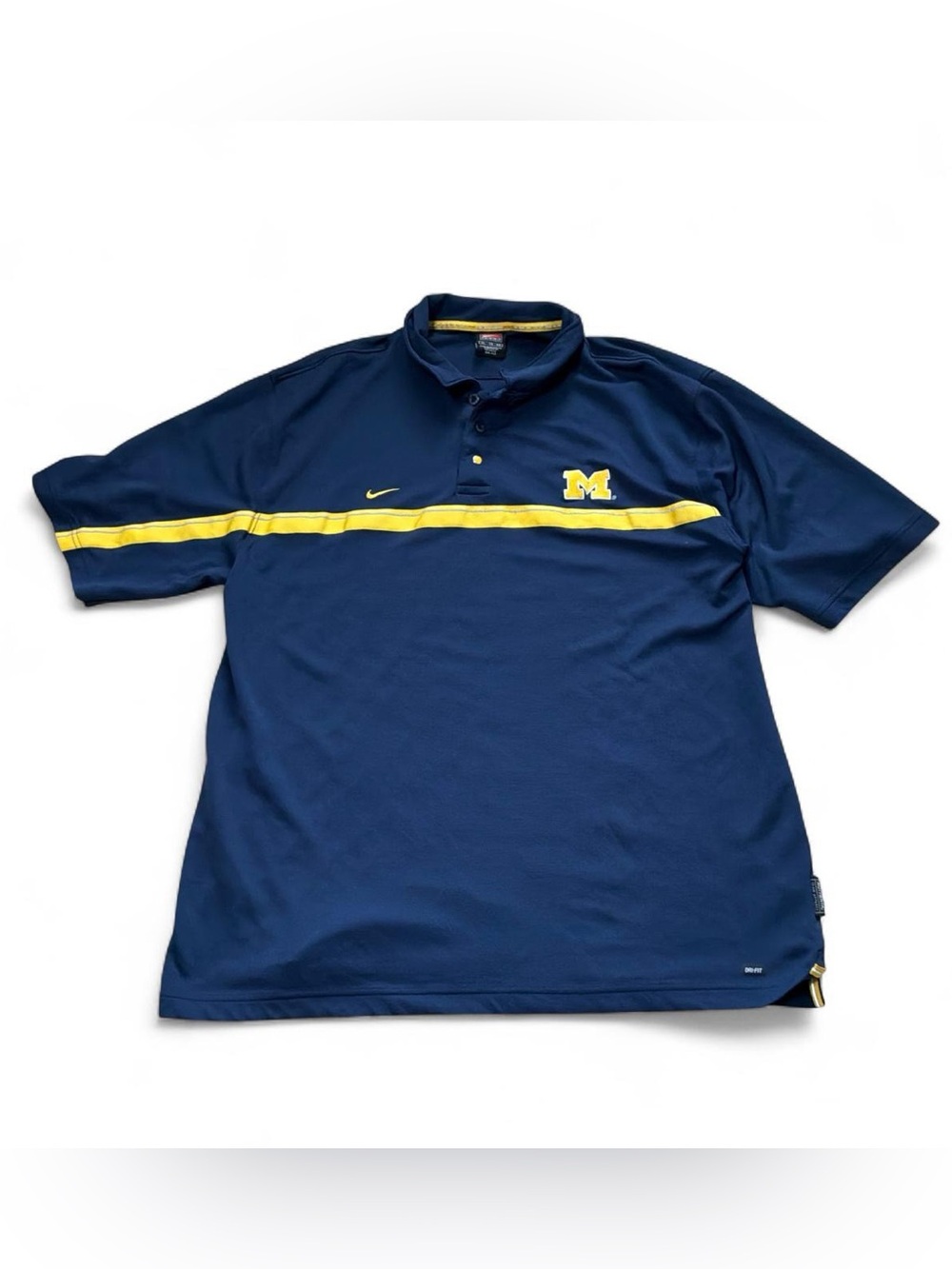 Navy Blue Nike Michigan Wolverines Dri-FIT performance polo